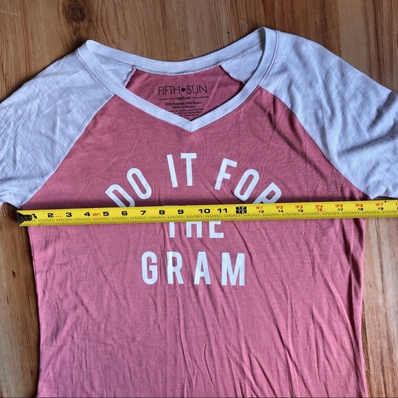 NEW Raglan Baseball Tee DO IT FOR THE GRAM Shirt Top Medium Women’s Juniors NWOT - Picture 8 of 14